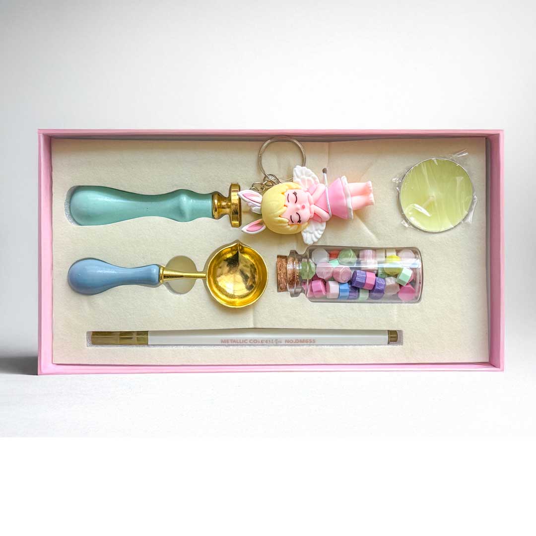 Kit de lacre y sello con llavero Kawai