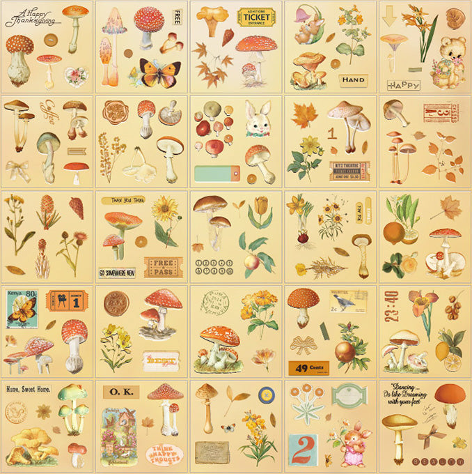 100 Laminas De Stickers Scrapbook Flores Mariposas Vintage