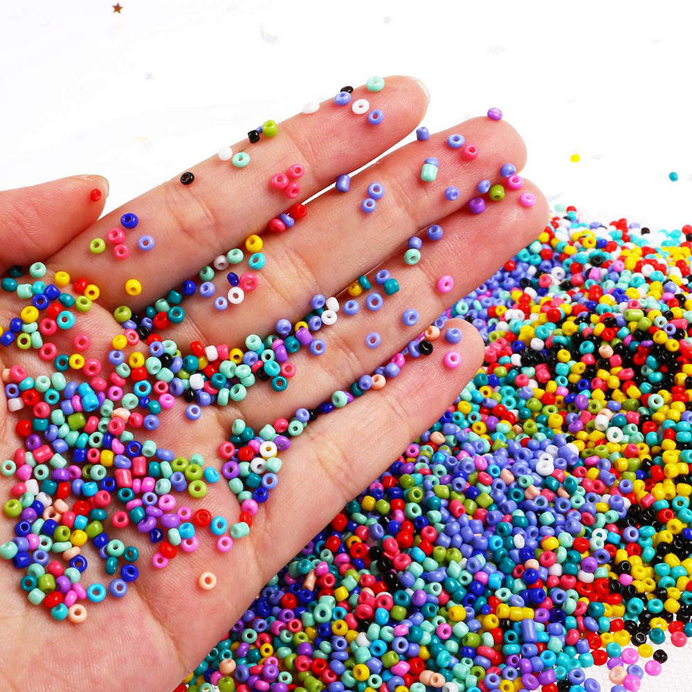 Set mostacillas 15 colores  3mm 7500 unidades