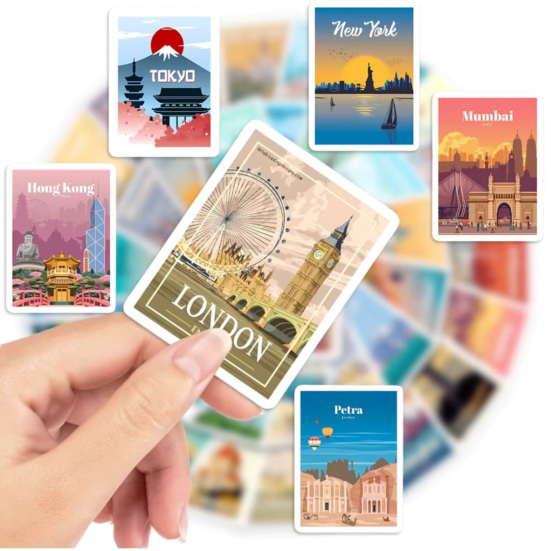 Stickers paises 50 piezas