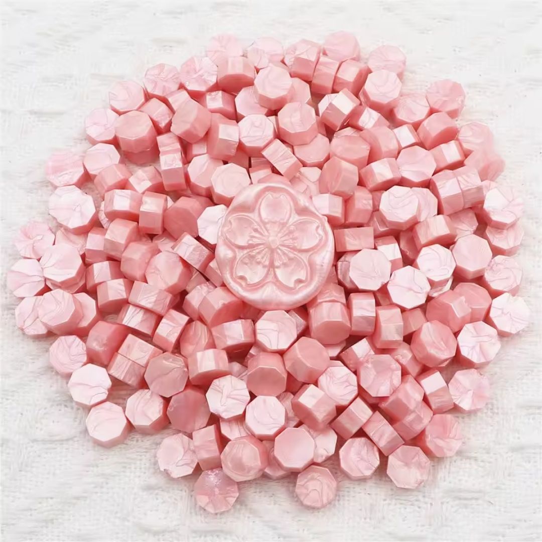 Lacre rosado perlado para Sellos 100 Unidades