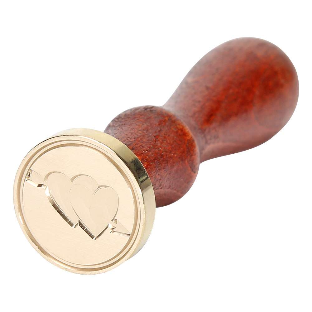 Sello Para Lacre corazones flechados Incluye Mango Madera