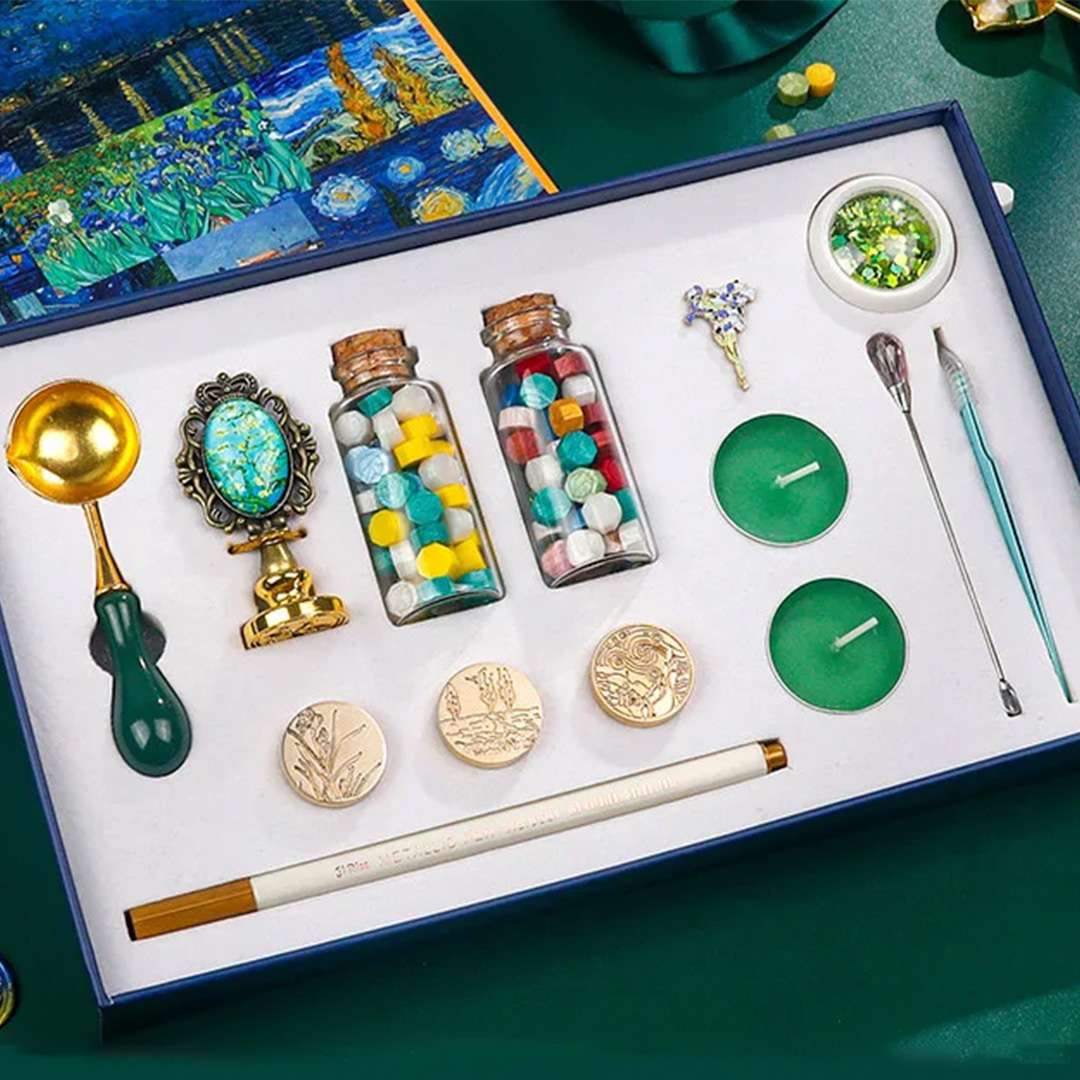 Kit de sellos y lacre Van Gogh Verde