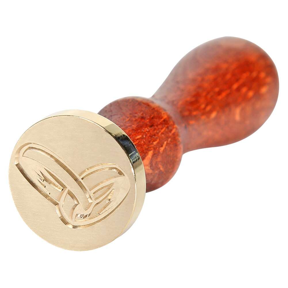 Sello Para Lacre argollas de matrimonio Incluye Mango Madera