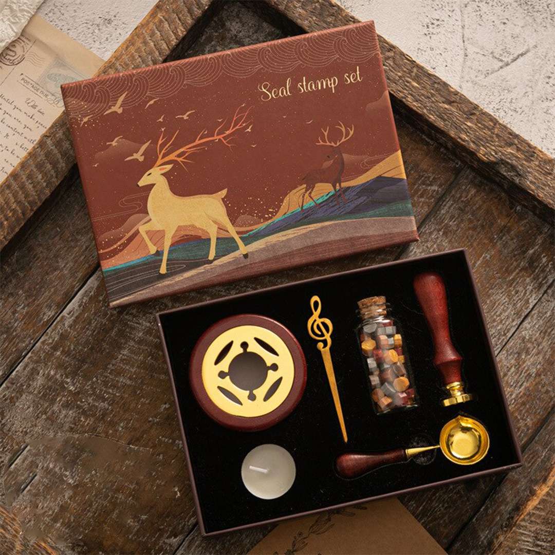 Kit de lacre con horno tonos café