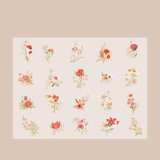 Deco stickers flores 40 piezas