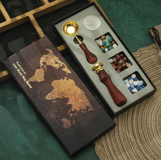 Kit estilo vintage de sello madera café