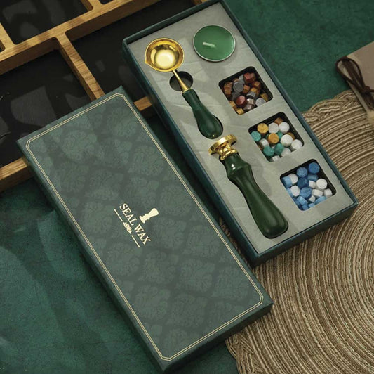 Kit estilo vintage de sello madera verde