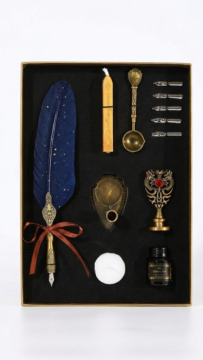 Kit de pluma y sellos estilo vintage
