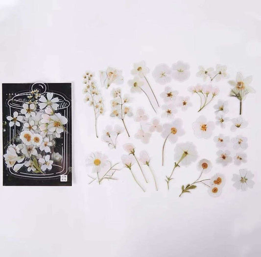 Stickers flores estilo retro Blanco
