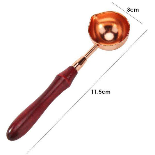 Cuchara Para Lacre Color Cobre Con Mango De Madera