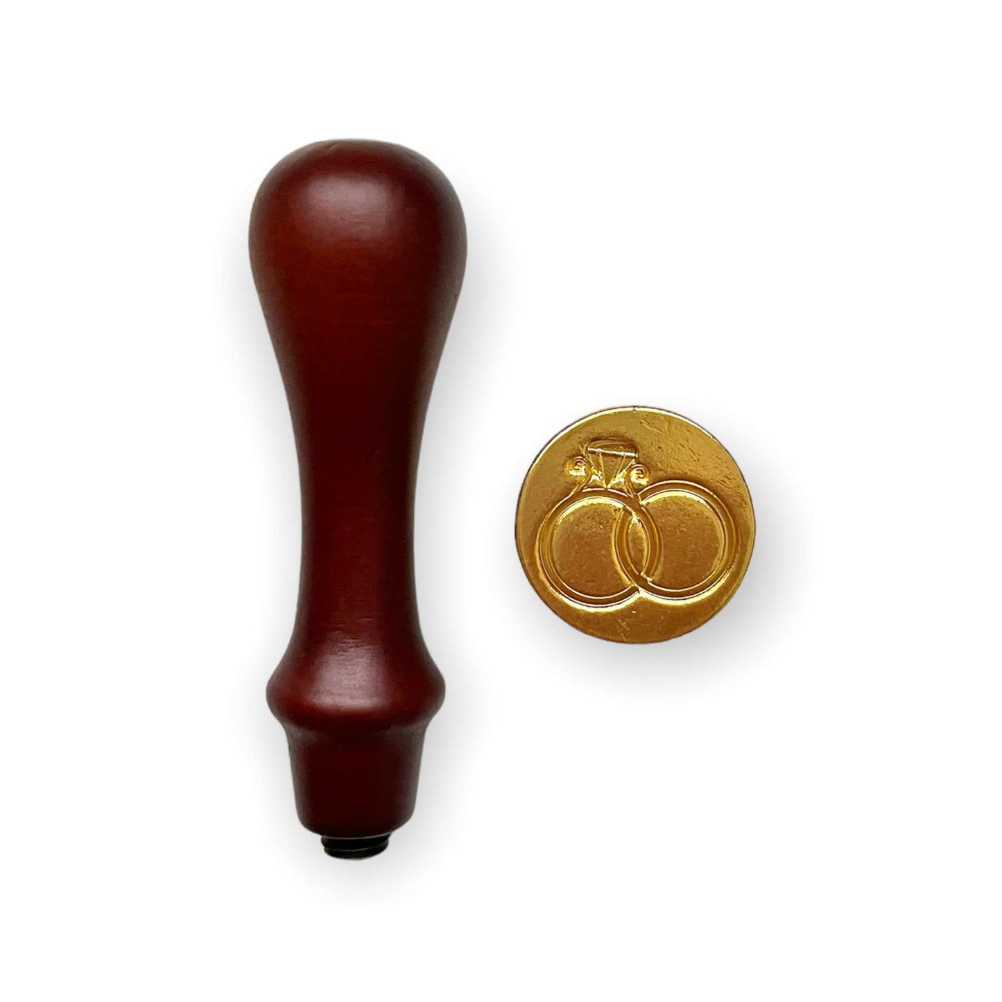 Sello Para Lacre anillo con diamante Incluye Mango Madera